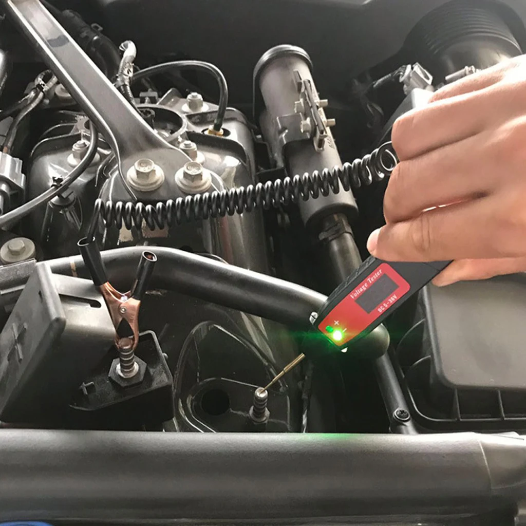 Voltage Tester Voltmeter LED Digital Waterproof with Crocodile Clips