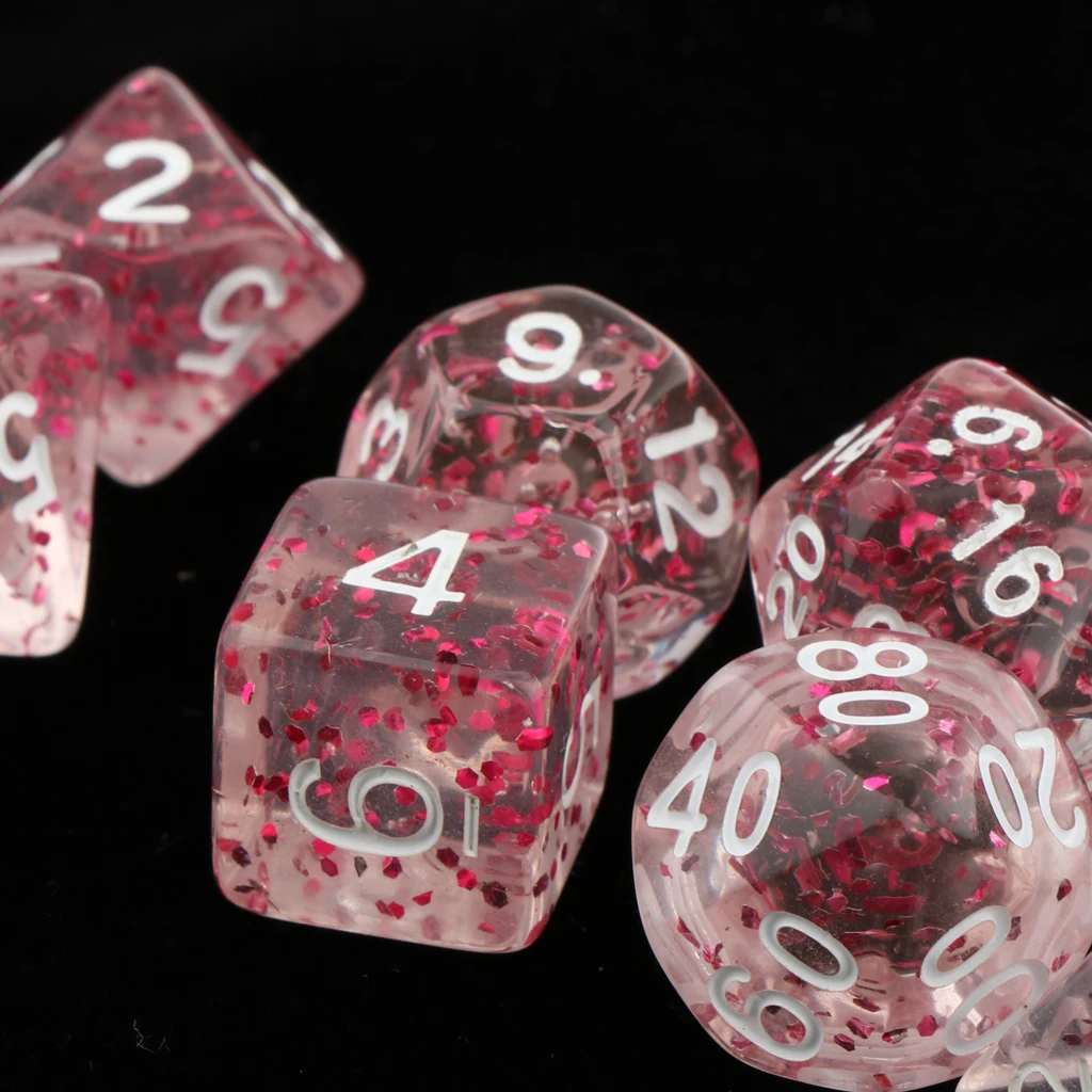 Pack of 7 Polyhedral Dices Table Board Games Party KTV for Dungeon & Dragons DND Dice Set Party Game Dices Hobby & Collectibles