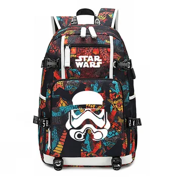 

Anime Star Wars Backpack USB Port Hero Rucksack Bag Snake Pattern Student Teenagers Capacity School Book travel mochila escolar