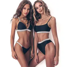  2020 Sexy Solid Bikinis Set Women Swimwear Padded Bra Low Waist Bottoms Swimsuit 2Pcs Hot Summer Ladies Bathing Suit 