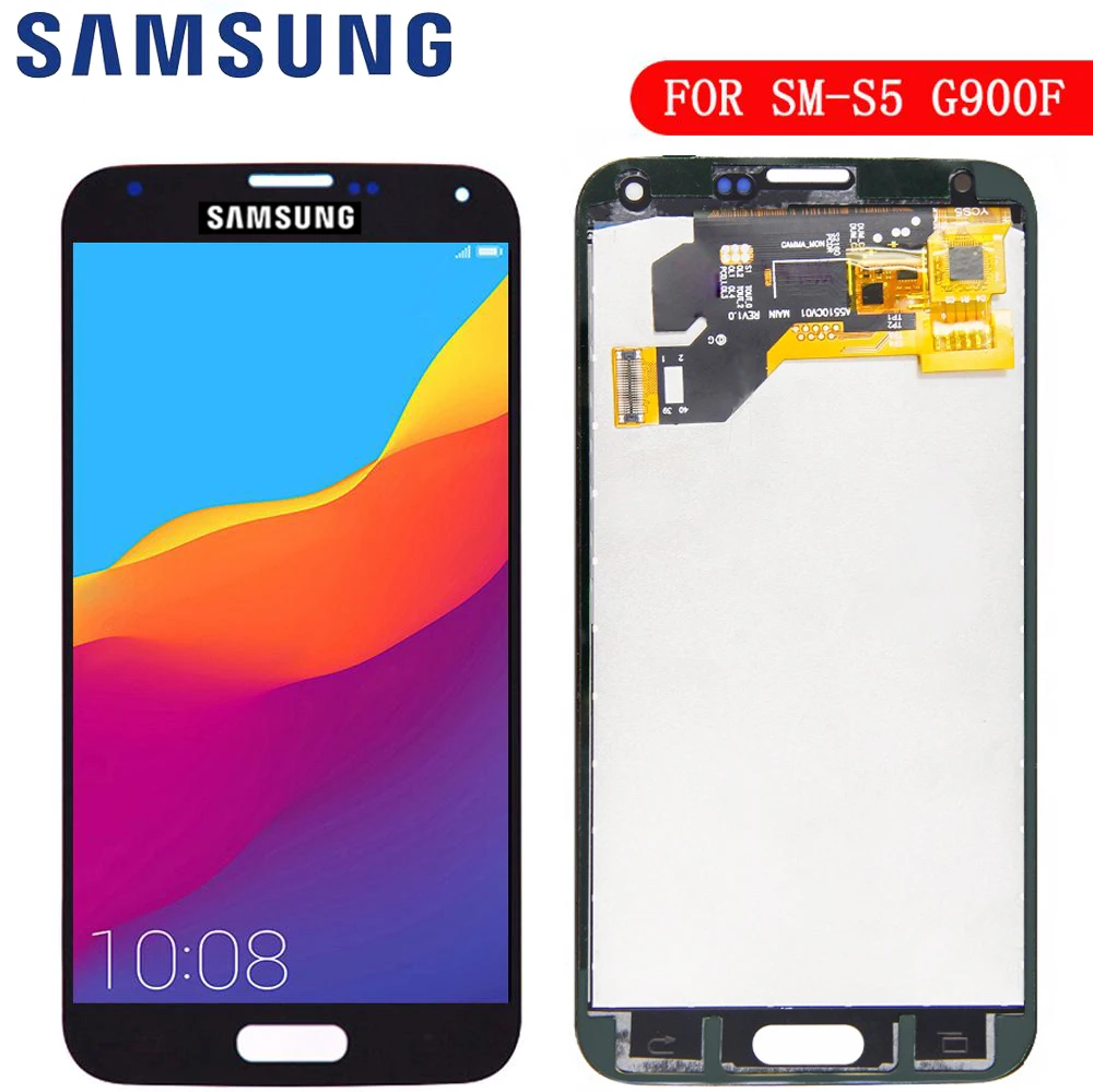Продажа Новый ЖК дисплей для samsung S5 G900F, ЖК экран, сенсорный дигитайзер, совместимый с samsung Galaxy S5 G900 G900F, ЖК дисплей