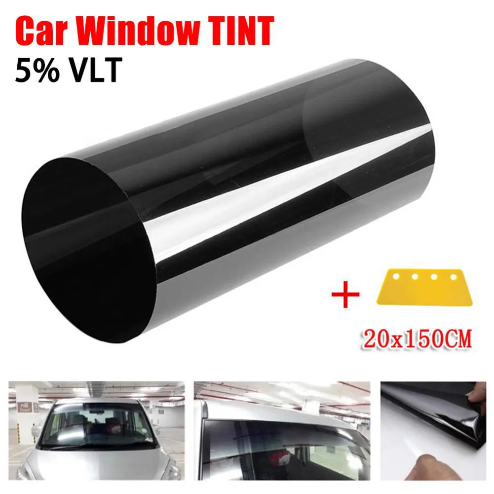 20cm * 150cm Auto 5% VL Sonnenblende Streifen Farbton Film Front Glas  Windschutzscheibe Schützen Schatten Blockieren UV rays Aufkleber Fenster  Film - AliExpress