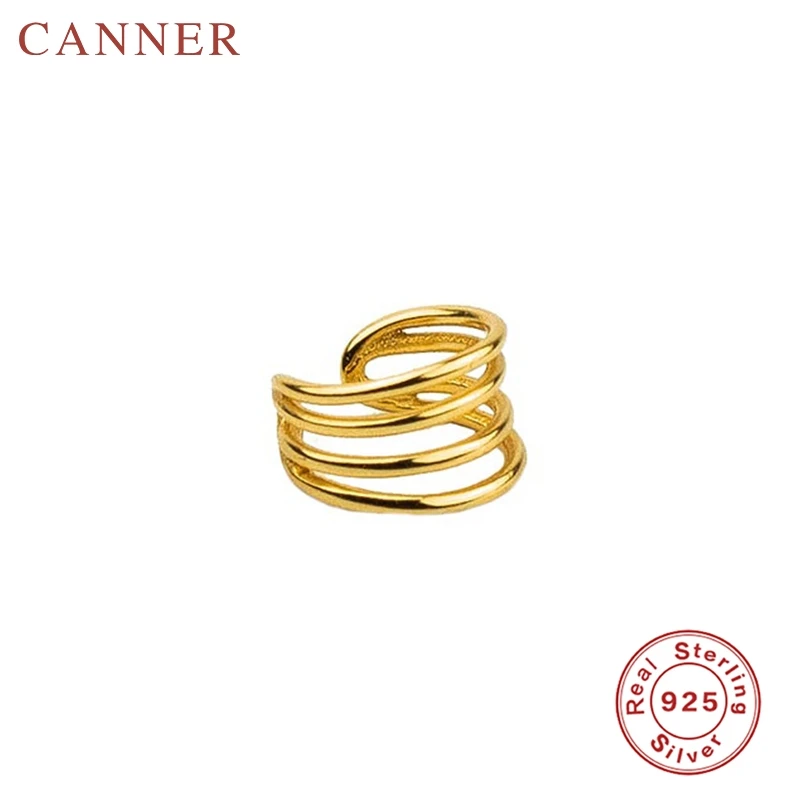 3 gold Настоящие 925 пробы серебряные женские серьги-клипсы 1 шт. европейские и американские геометрические золотые серебряные серьги-клипсы - Окраска металла: 3 gold