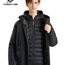 Пионерский лагерь, зимняя мужская куртка-пуховик Ganso, толстая, теплая, Desmontable, пальто с капюшоном, мужские модные куртки, Мужская брендовая одежда AYR901512