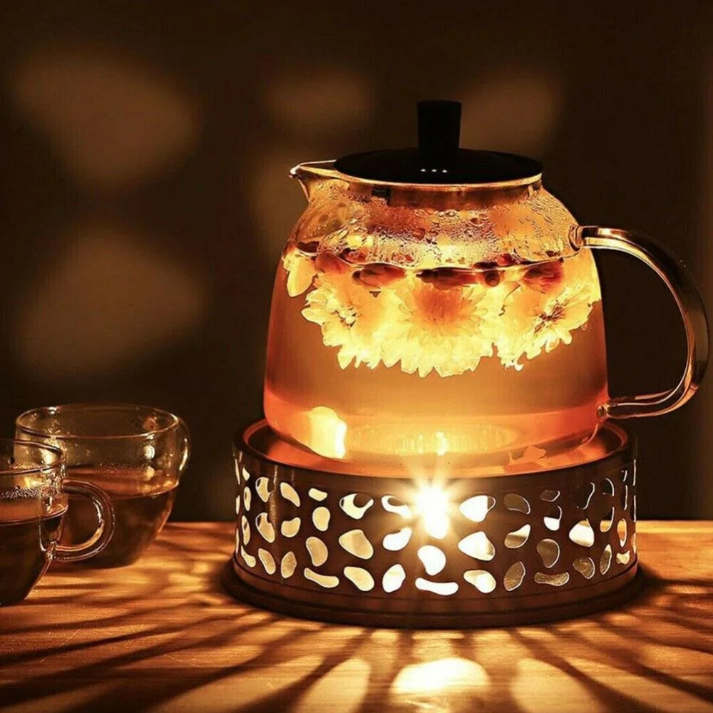 Креативный Круглый чайник из нержавеющей стали, подсвечник, нагревательная база, плита, кофе, молоко, теплее, плита, чайники, держатель для чая, теплый