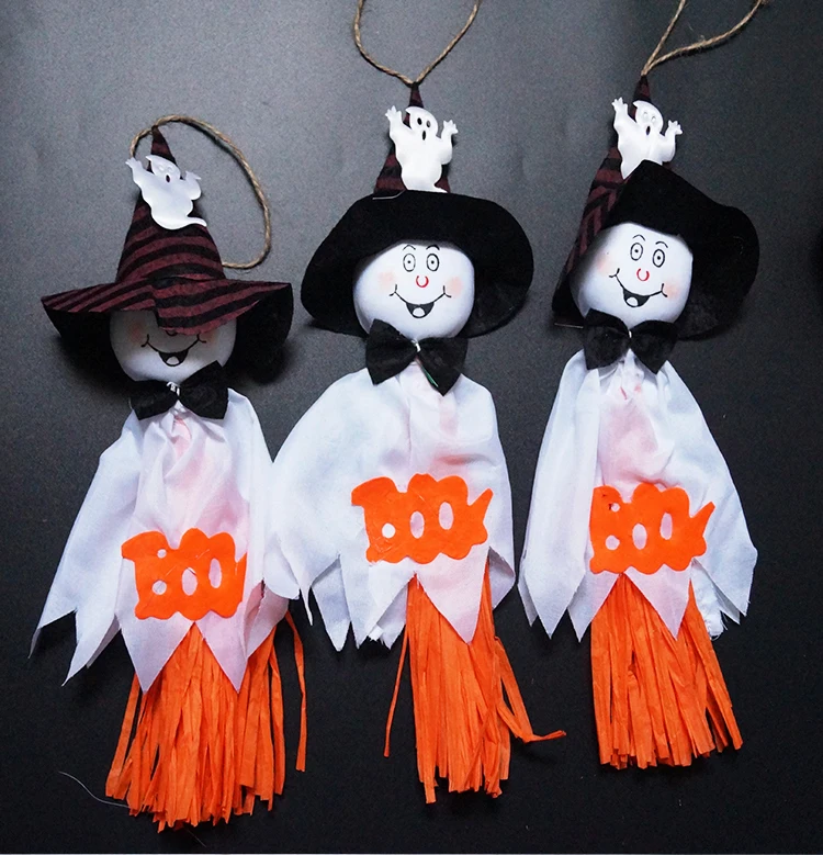 1Pc Decoration Hanging Ghost Halloween Party Decoration Horror Ghost Kids Trick Hanging Garland Decoration Witches Pendant Props