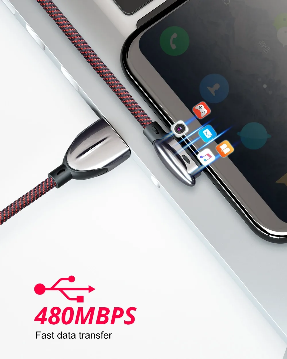 3 А супер быстрый QC4.0 зарядный кабель для телефона type C USB 90 градусов USB C type C Android провод игровой локоть зарядный кабель type-C кабель для передачи данных