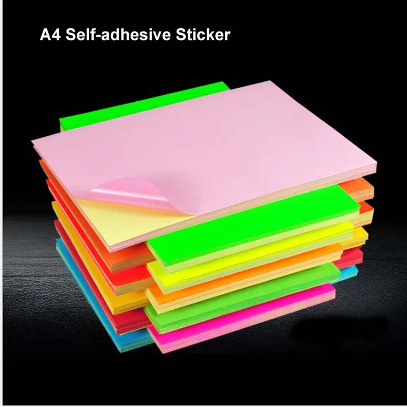 

A4 Self-adhesive Sticker Colorful Label paper Laser inkjet printing Kindergarten Students Children Pattern DIY Paper