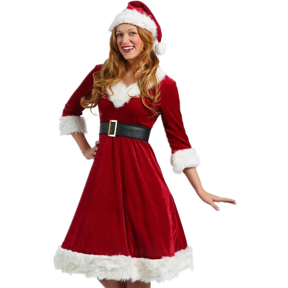 Santa Claus Costume Woman Mrs Santa Suit Christmas Fancy Dress - Cosplay  Costumes - AliExpress