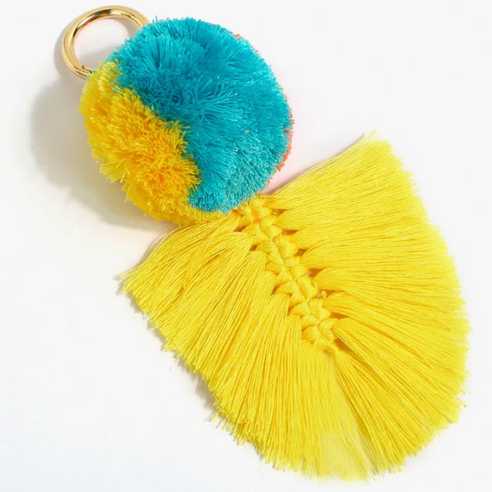 Women Handmade Personalized Bohemian Colorful Keyrings Female Retro Tassel Decorations For Handbags Accessories
