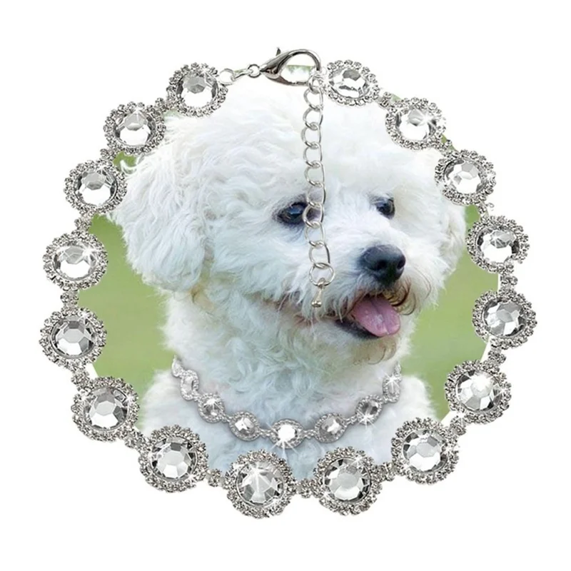 Собака красивый горный хрусталь ошейник ожерелье из искусственного жемчуга ошейники собака кошка причудливый принцесса свадебный стиль ошейник Q1