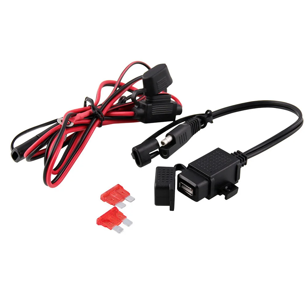 Встроенный предохранитель мотоцикл SAE к USB адаптер телефон gps зарядное устройство кабель Шнур Набор инструментов
