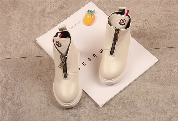 Г., Осень-зима, новые модные ботинки для мальчиков и девочек Корейская версия тренда, детские ботинки для принцессы на молнии