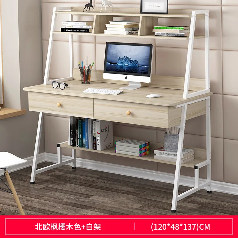Style E2 120CM Настольный стол простой и современный домашний стол для спальни простая книжная полка комбинированный Письменный Стол Офисный Компьютерный Стол - Цвет: Style E2 120CM