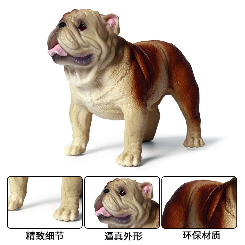 Children Solid Model Wild Animal Dog Model New Style the United Kingdom Bulldog Pet Dog Toy Decoration