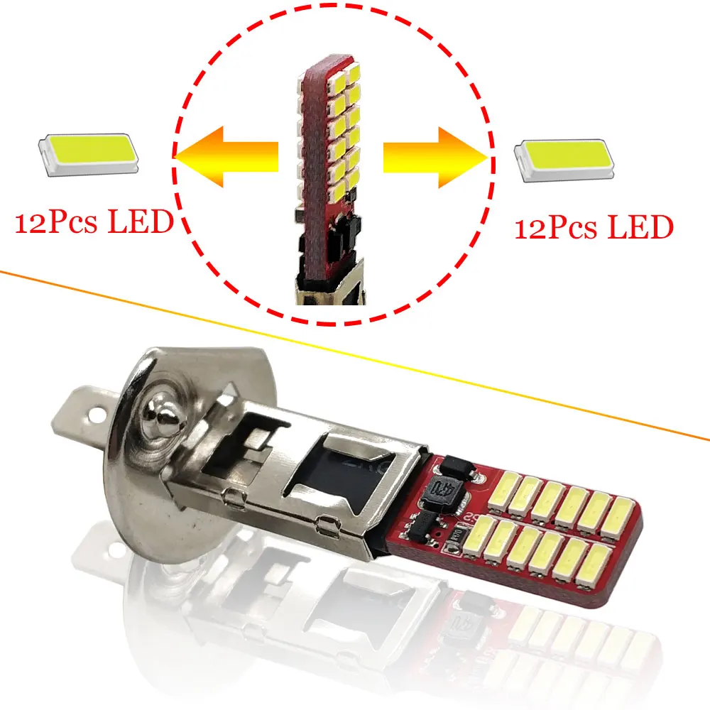 H1 H3 24SMD 4014 светодиодный туман светильник лампы Супер яркий белый светодиодный автомобиль для дневных ходовых огней DRL авто светодиодные лампы 12V