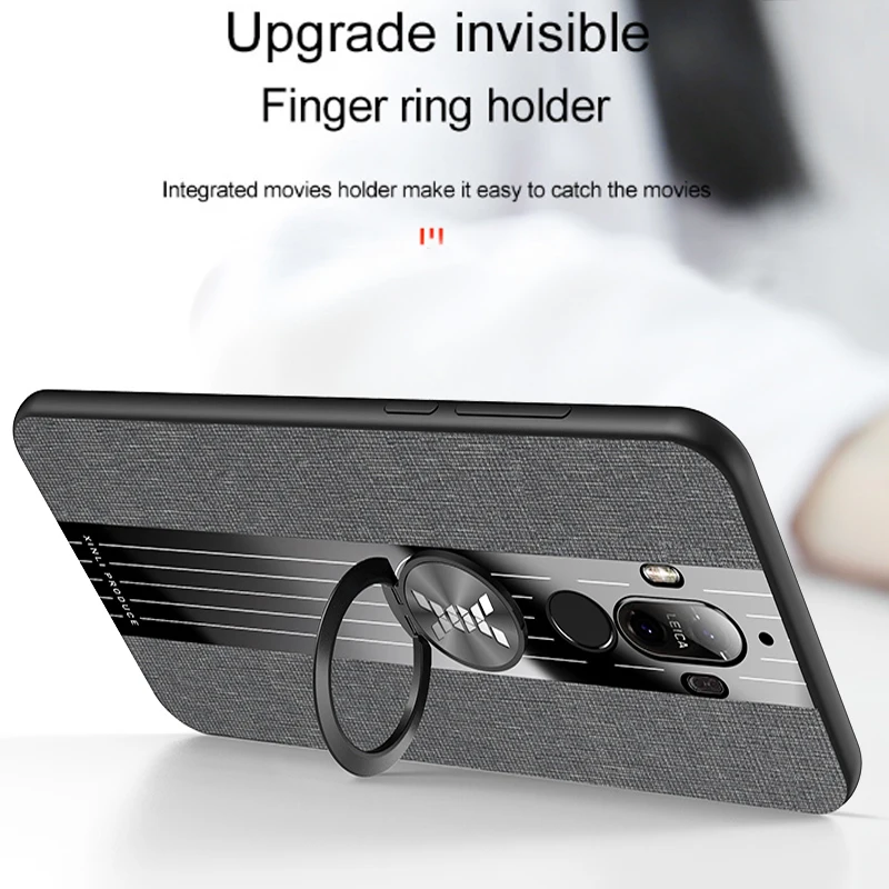 YonLinTan coque, чехол, чехол, для huawei mate 8 9 mate 8 mate 9, тканевый Мягкий ТПУ чехол для мобильного телефона с магнитным металлическим кольцом
