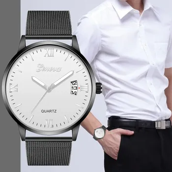 

WJ-8782 New Business Quartz Wristwatch For Man Fashion Simple Steel Strap Male Watches Top Brand Men Date Watch Gift Luminous