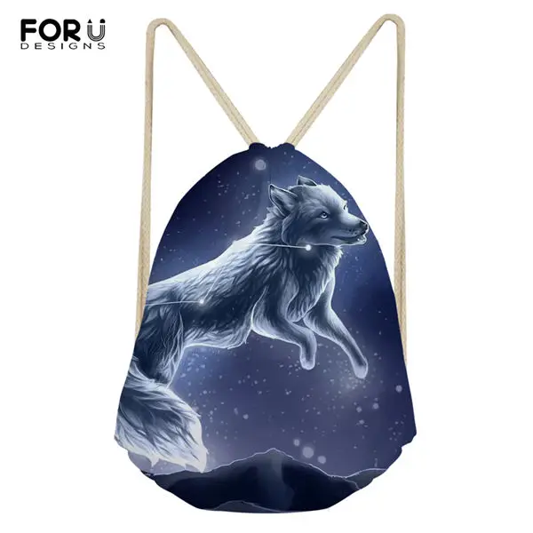 FORUDESIGNS/модные путешествия-супермолния для сумки "Fantasy Wolf" узор мини-обувь карманы милые принты в виде зверей для мальчиков и для девочек рюкзак для путешествий - Цвет: CDWX3795Z3