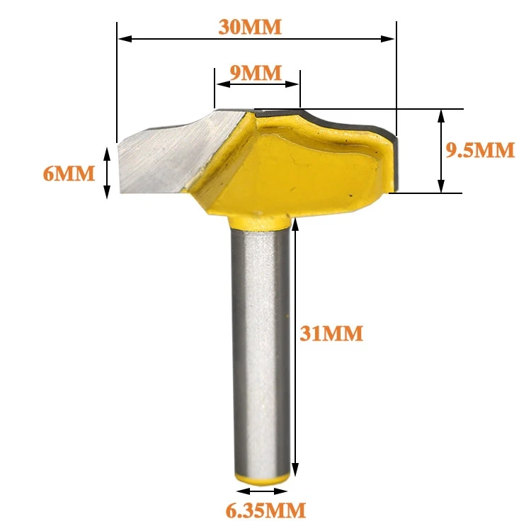 Free shipping 5pcs High Quality Roundover Bit with Bearing 6.35mm shank Dovetail Router Bit Cutter wood working