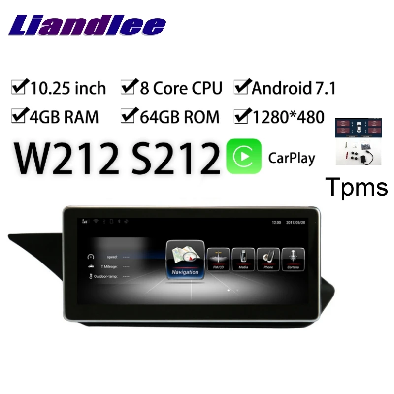 Sale Liandlee Car Multimedia GPS Audio Radio For Mercedes Benz MB E Class W212 S212 E200 E350 2009~2016 CarPlay TPMS Navigation NAVI 0