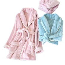 Японские свежие фланелевые халаты женские пижамы наборы зимняя одежда розовое кимоно платье костюмы пижамы женские пижамы Халаты