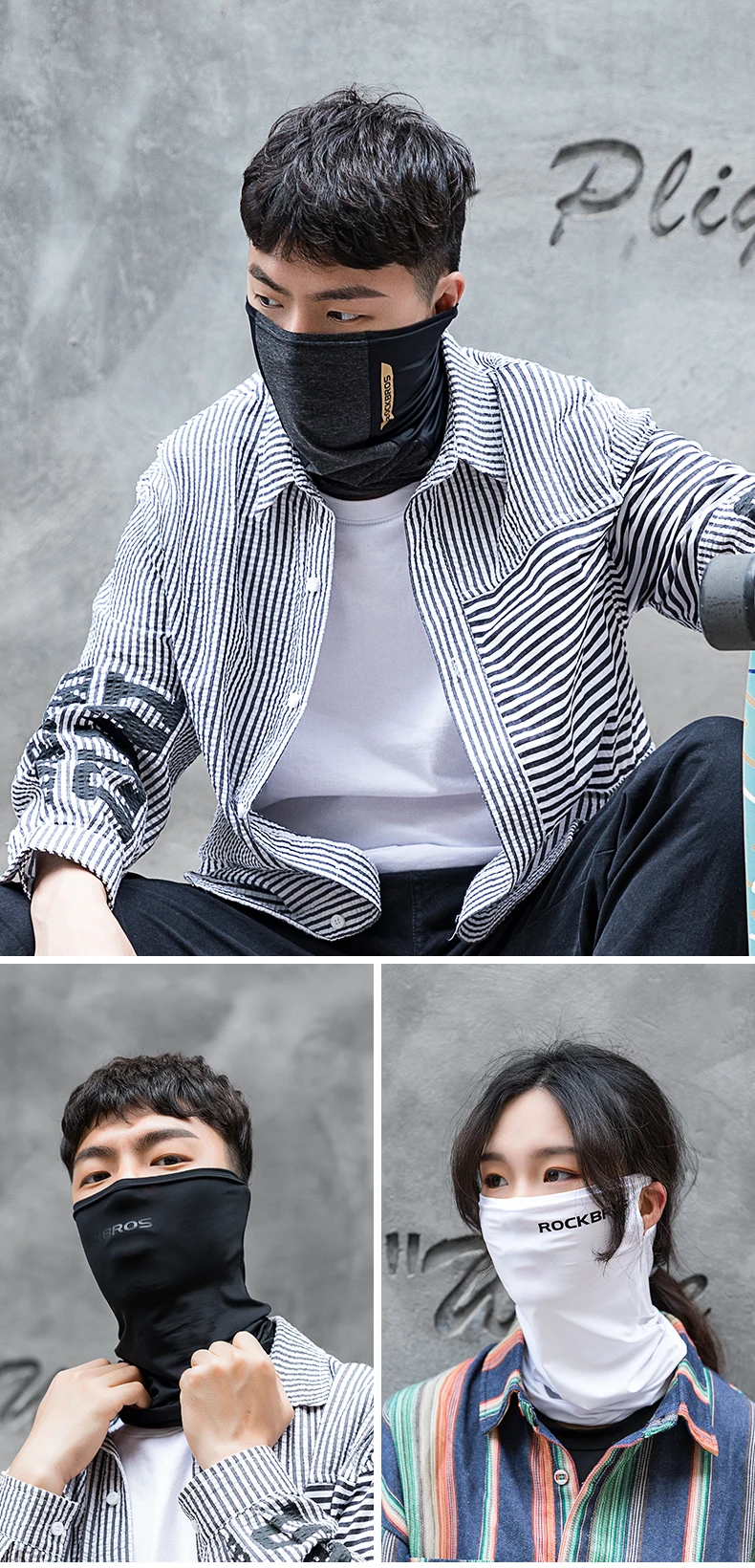 ROCKBROS Summer Face Scarf UV Protection Sweat-Absorbing Comfortable Headwear Qu