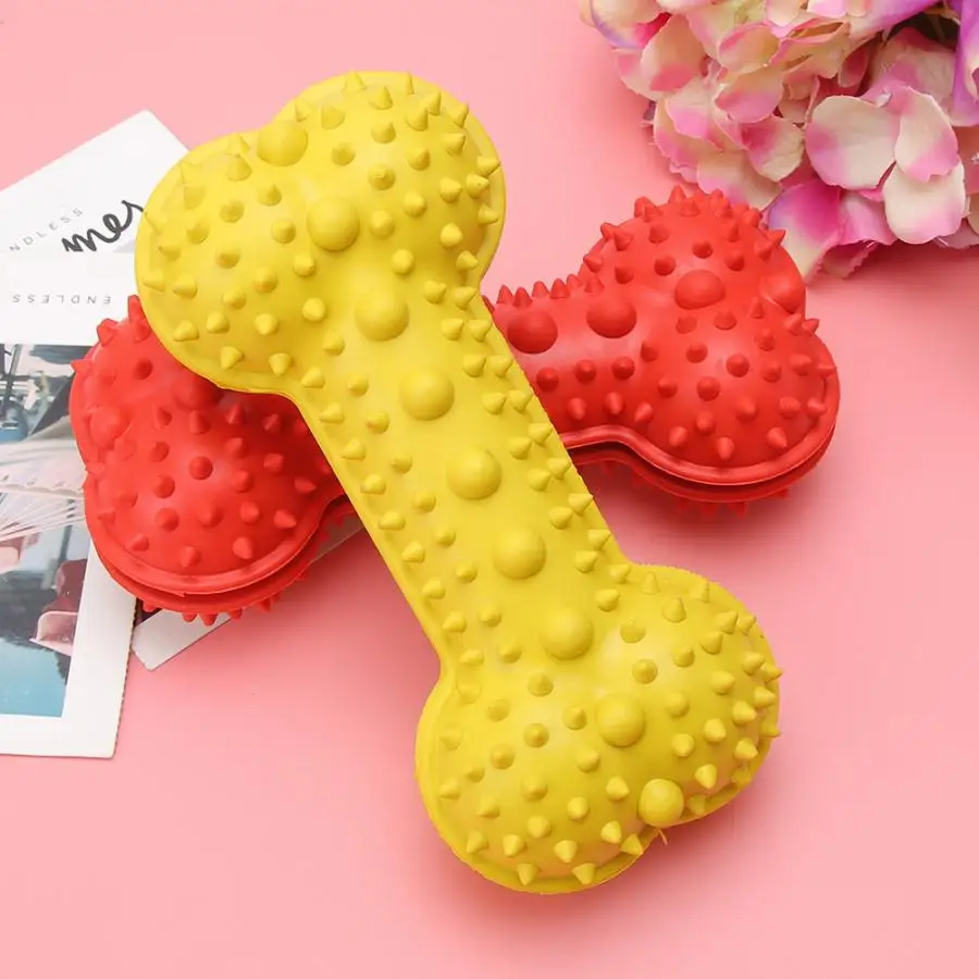 2PCS Interactive Rubber Bone Pet Dog Leakage Feeder Ball Puzzle Educational Chewing Training Teeth Cleaning Biting Toy