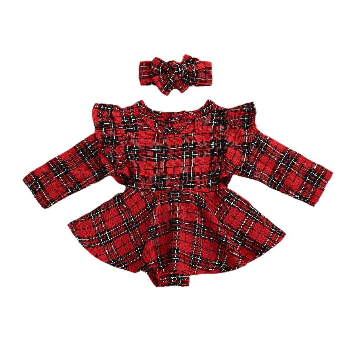 女の赤ちゃんのためのチェック柄のロンパース 新生児のためのクリスマススーツ クリスマス 1歳 ボディスーツ Aliexpress