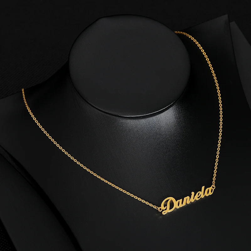 Персонализированное имя пользовательское ожерелье s для женщин мужчин золото серебро Нержавеющая сталь длинная цепь мужской женский кулон ожерелье ювелирные изделия