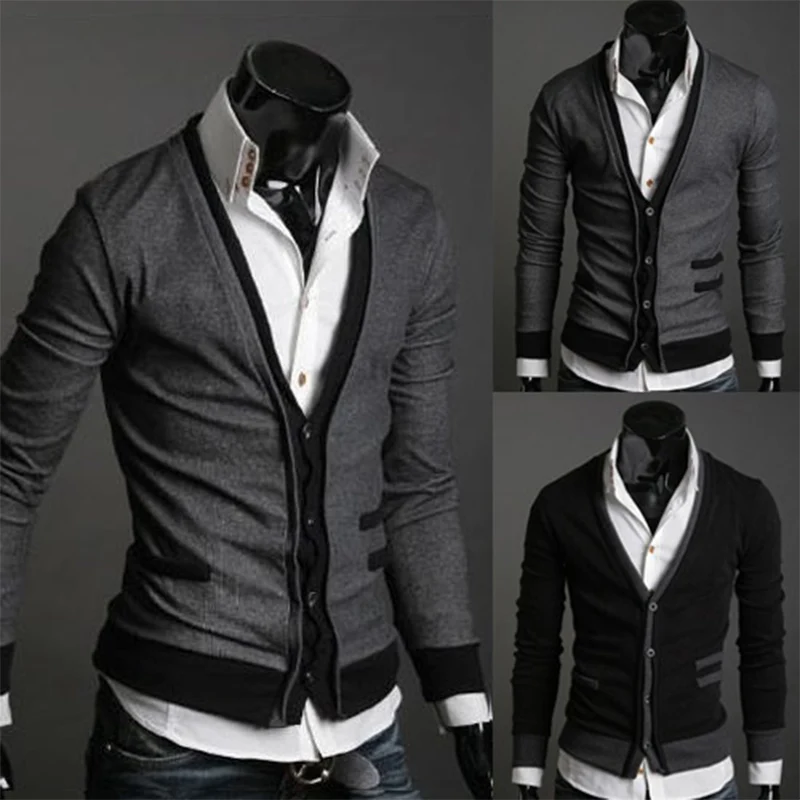 

Zogaa 2019 New Men Cardigan Sweaters Fashion Wool Sweatercoat Knitwear Male V-Neck Collar Outerwear Brand Clothing Single-breast