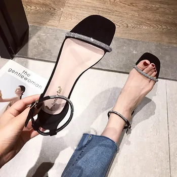 

Sandals 2020 New Style Versatile Summer Simple Peep-Toe A- line with Rome Women's Flat Shoe Fairy-Style Students
