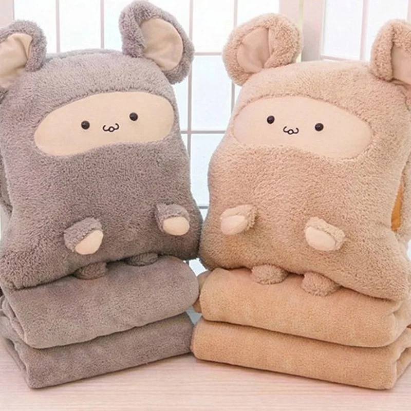 

Kaka Rat Hand Warmer Pillow Blanket Triple Use Creative Multi-functional Three-in-One Airable Blanket Hand Warmer Pillow