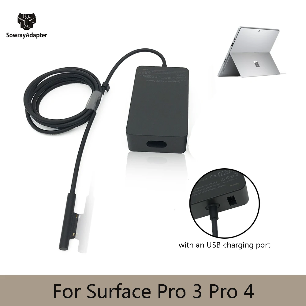 

Genuine Quality 12V 2.58A 36W Tablet AC Power Supply Charger Adapter for Microsoft Surface Pro 3 Pro 4 Model 1625 EU/US PLUG