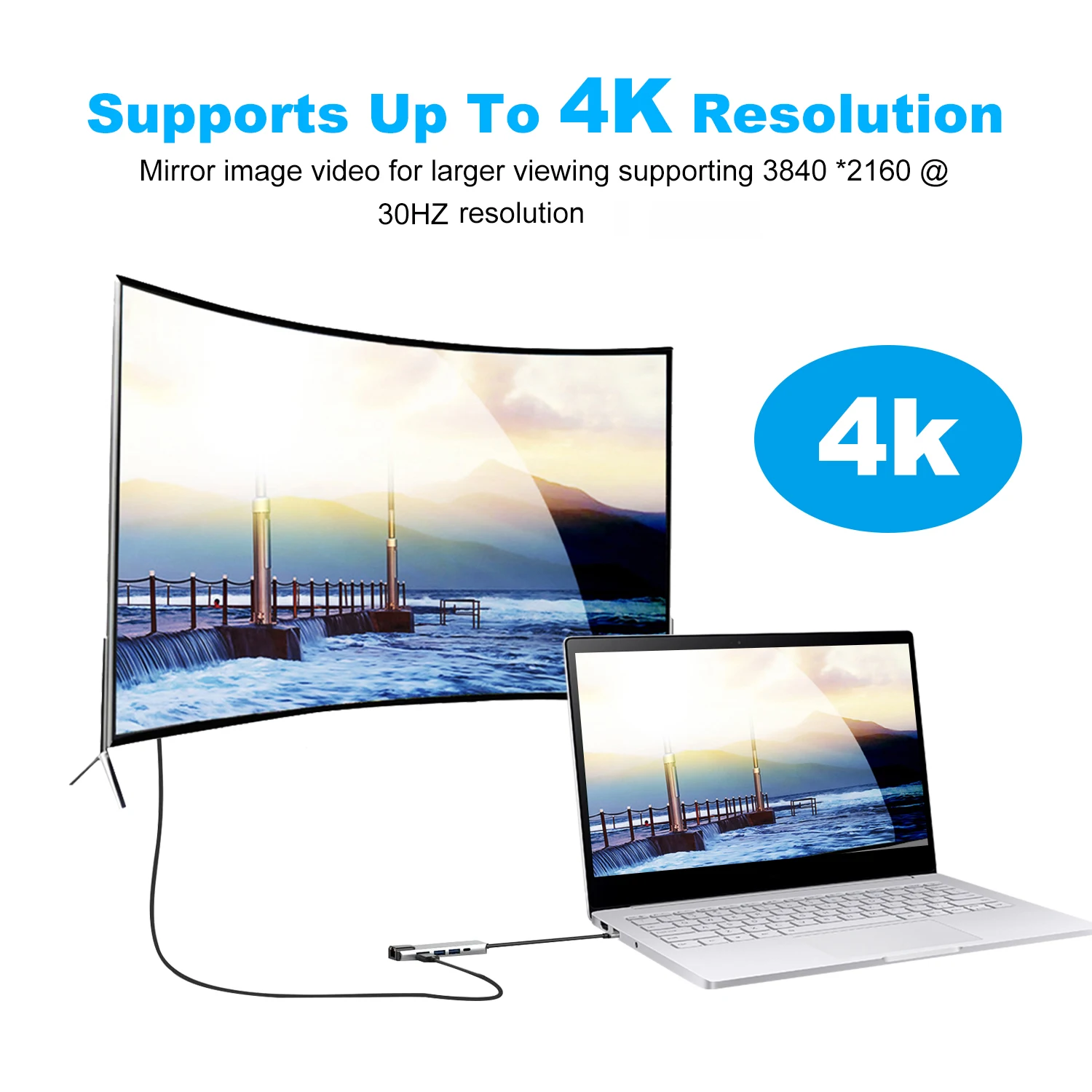 5 в 1 концентратор USB Type C Hdmi 4K USB C концентратор для Gigabit Ethernet Rj45 Lan адаптер для huawei MacBook Thunderbolt 3 USB-C зарядное устройство