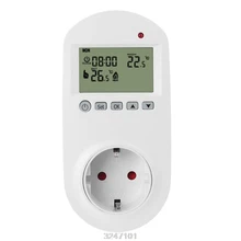 Программируемый штепсельный термостат ЕС розетка 16A Электрический Подогрев подпольный комнатный регулятор температуры