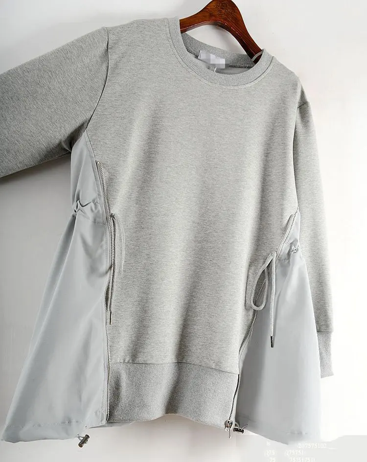 XITAO, плиссированная Толстовка на шнурке, модная новинка, элегантный маленький свежий пуловер, пэчворк, миноритарный Повседневный свитер, GCC2861