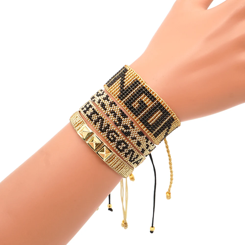 Go2boho MIYUKI Леопардовый Браслет CHINGONA-power Pulseras Mujer Moda сердце FEMINISTA-женский браслет сглаза ювелирные изделия ручной работы