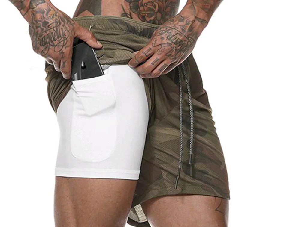 

MRMT 2023 Brand Summer Men's Double Mesh Five-point Camouflage Beach Short Pants for Male Scanties