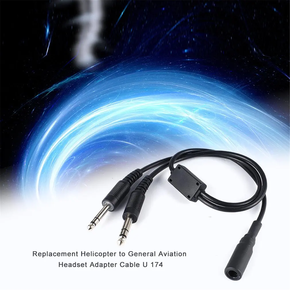 Replacement Helicopter to General Aviation Headset Adapter Cable David Clark AVCOMM U 174
