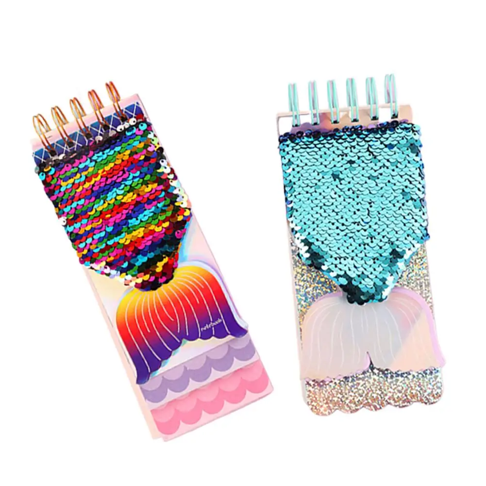 

Fish Reversible Sequin Cloth Creative Mini Notebook Fashion Spiral Notebook Mini Lovely Notebook Fish Scales Spiral Notebook #W1
