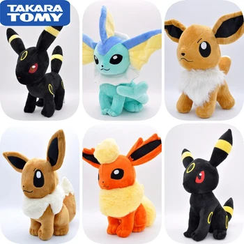 

TAKARA TOMY pokemon 6 style Eevee plush toys Vaporeon Flareon Umbreon Animal Plush Stuffed Toys For children