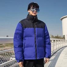 

2021 NEW Winter America Parkas Mixed Colors Couple Cotton Coats Casual Stand Collar Warm Down Puffer Jackets