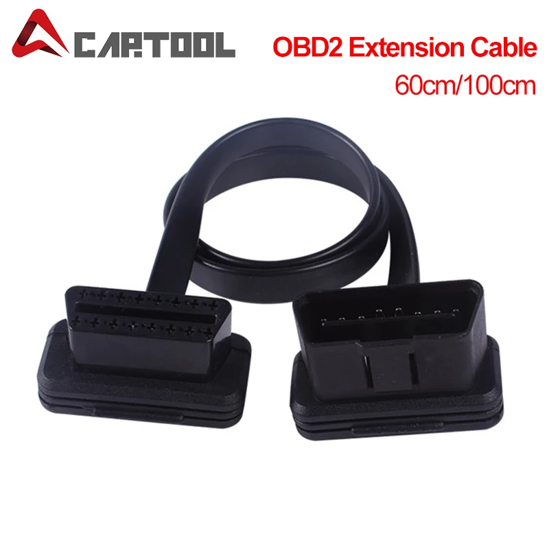 60 см 100 тонкий как лапша OBDII OBD2 16Pin ELM327 штырь гнездо удлинитель локтя OBD 2