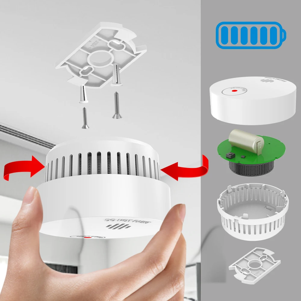 CPvan SM01 10pcs/Lot Smoke Detector rookmelder 10 jaar EN14604 CE Certified Fire Alarm Systems Photoelectric Sensor Detector