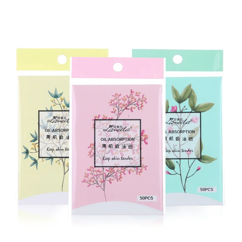 Skin-Friendly Body Clean Soft Delicate Oil-absorbing Sheets Comfortable Sweat Facial Tissue Paper Card Installed 50 PCS/BOX