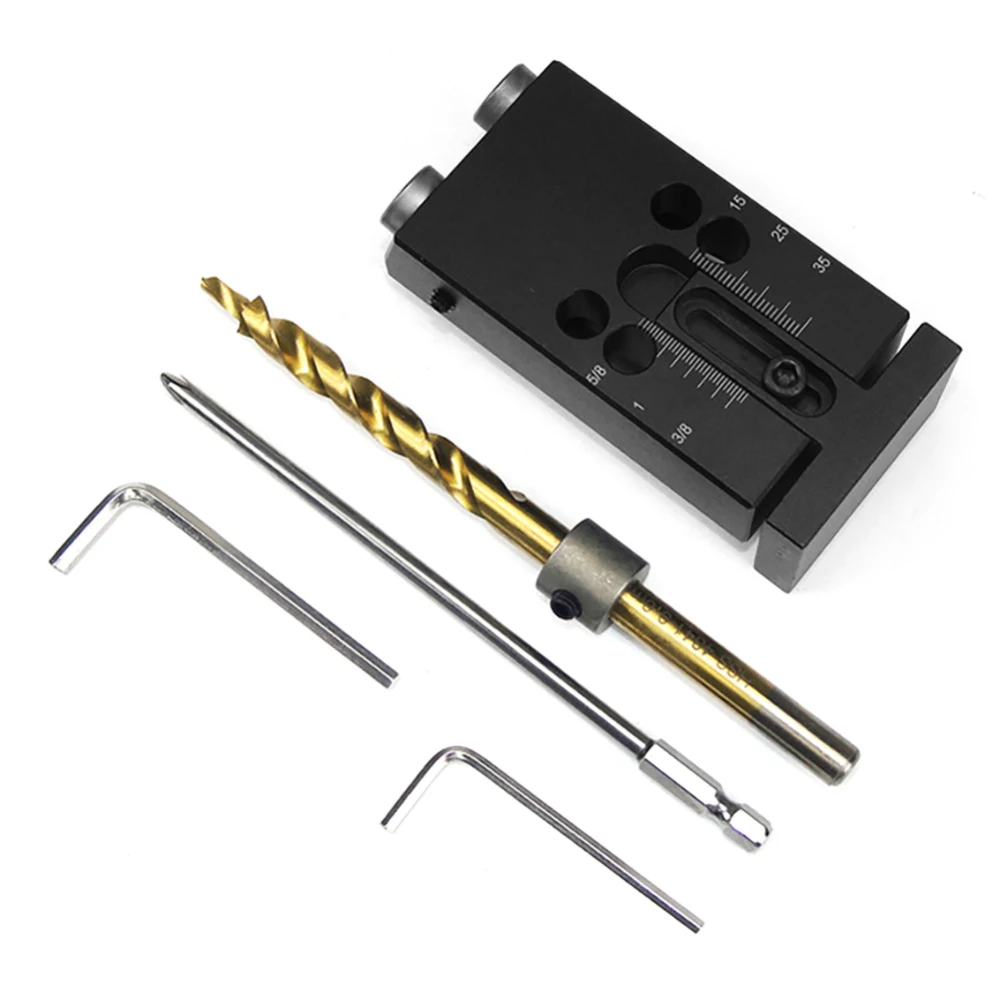 

5pcs/set Aluminium alloy Oblique Punch locator Woodworking Tool Drilling Tools Wood Working Precise Self Centering Dowelling Jig