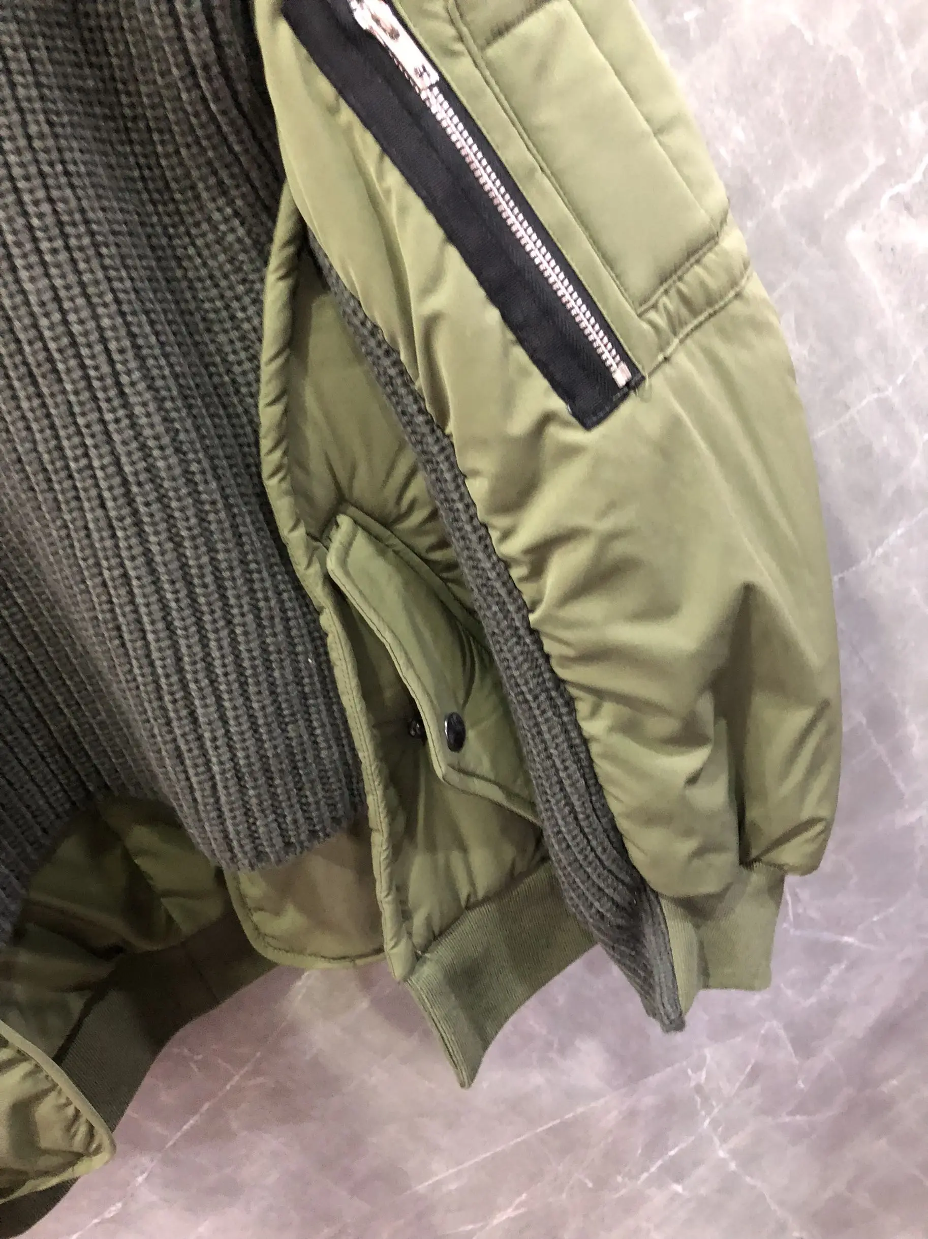 2019FW winner новые женские шерстяные вязаные Лоскутные толстовки женские повседневные пальто Топы 2 цвета пачка