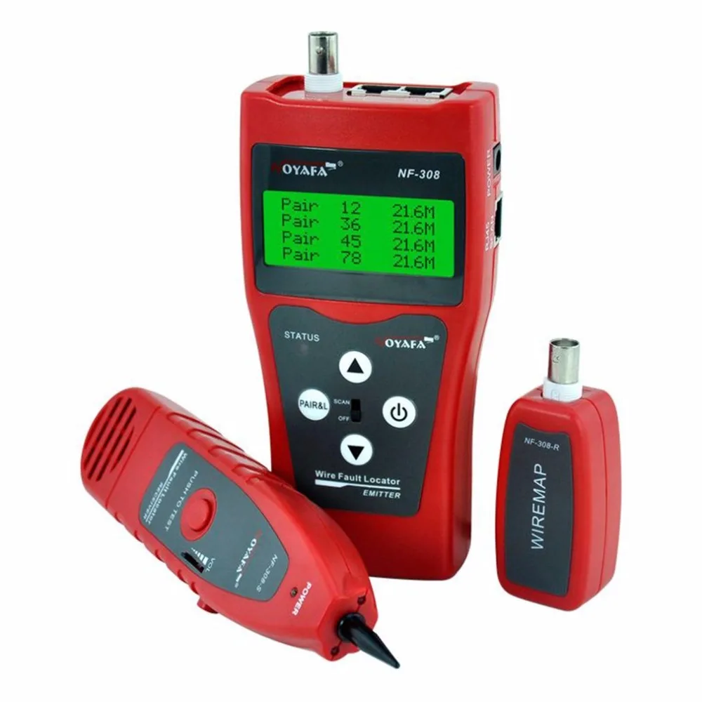 Noyafa NF-308 Multipurpose LCD Display Network Telephone Cable Tester Tracker Line Finder Wire Tester Cable Locator