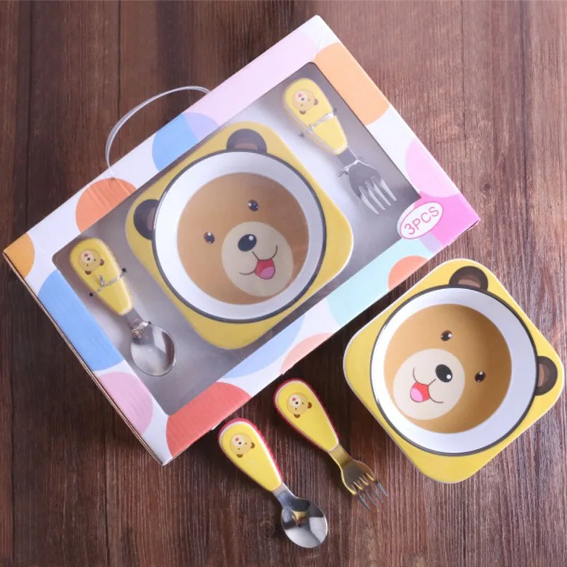 

Baby Fork Spoon Set Stainless Steel CHILDREN'S Tableware Heat Resistant Children Bowl Melamine Shatter-resistant Manufacturers C